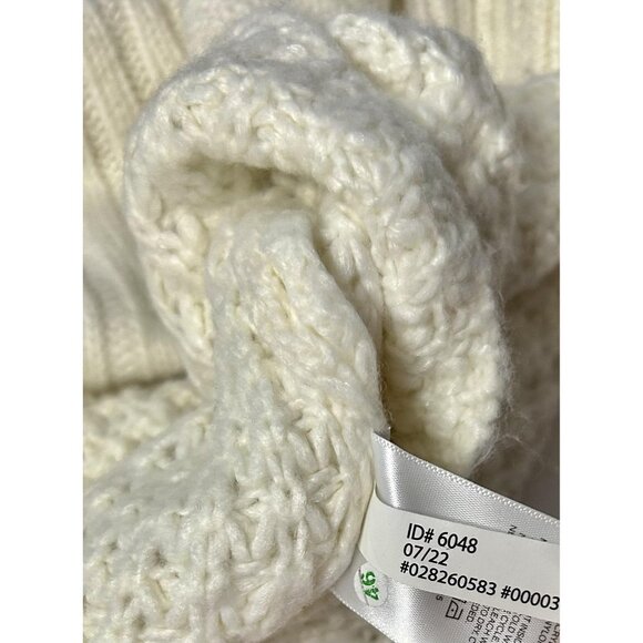 Express Sweater Womens XS White Cowl Neck Chunky Knit Soft Balloon Bishop Sleeve - Picture 13 of 14